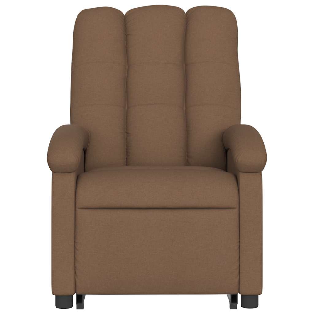 Fauteuil inclinable électrique marron tissu - XIOS