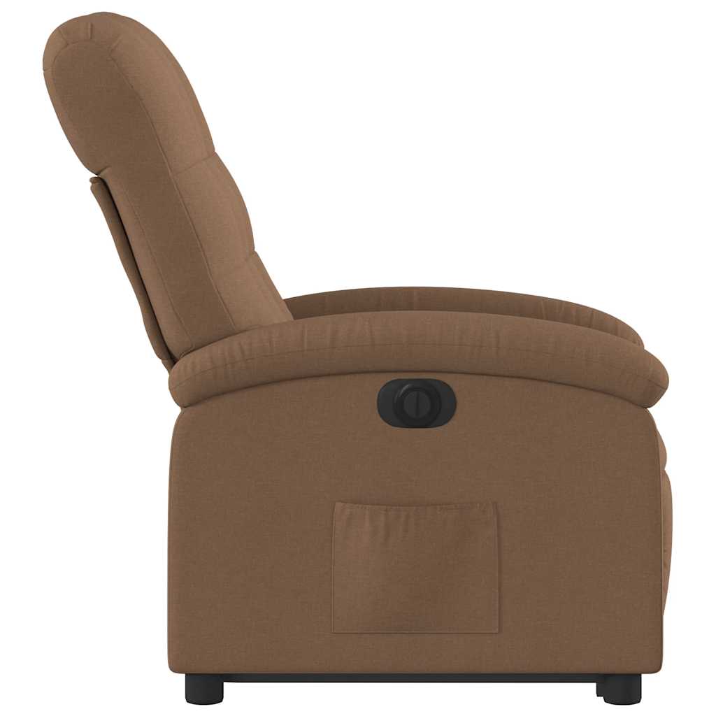 Fauteuil inclinable électrique marron tissu - XIOS