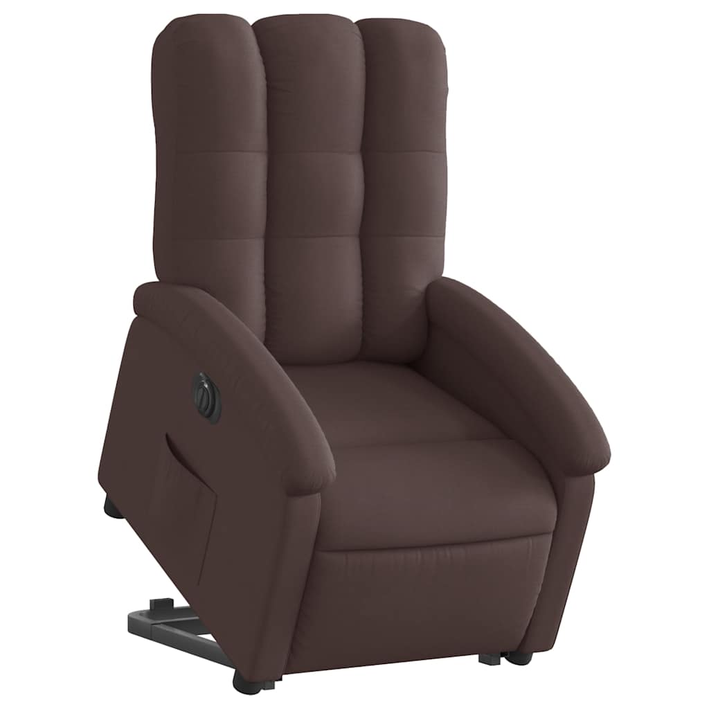Fauteuil inclinable électrique marron foncé tissu - XIOS