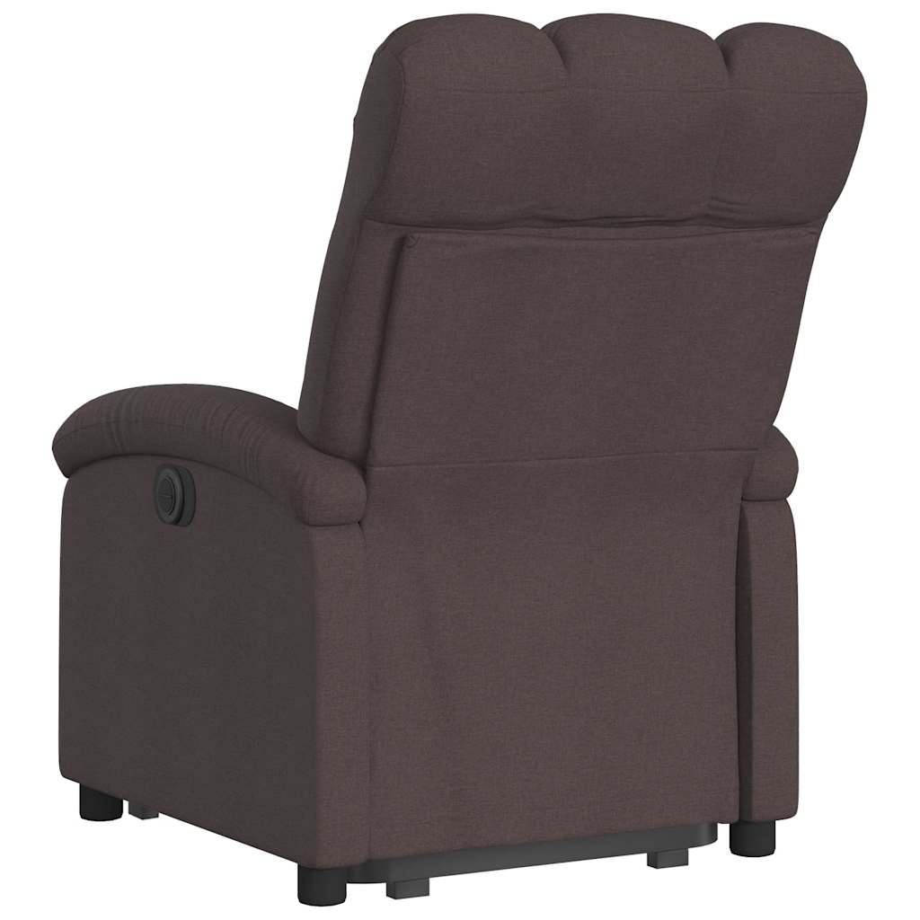 Fauteuil inclinable électrique marron foncé tissu - XIOS