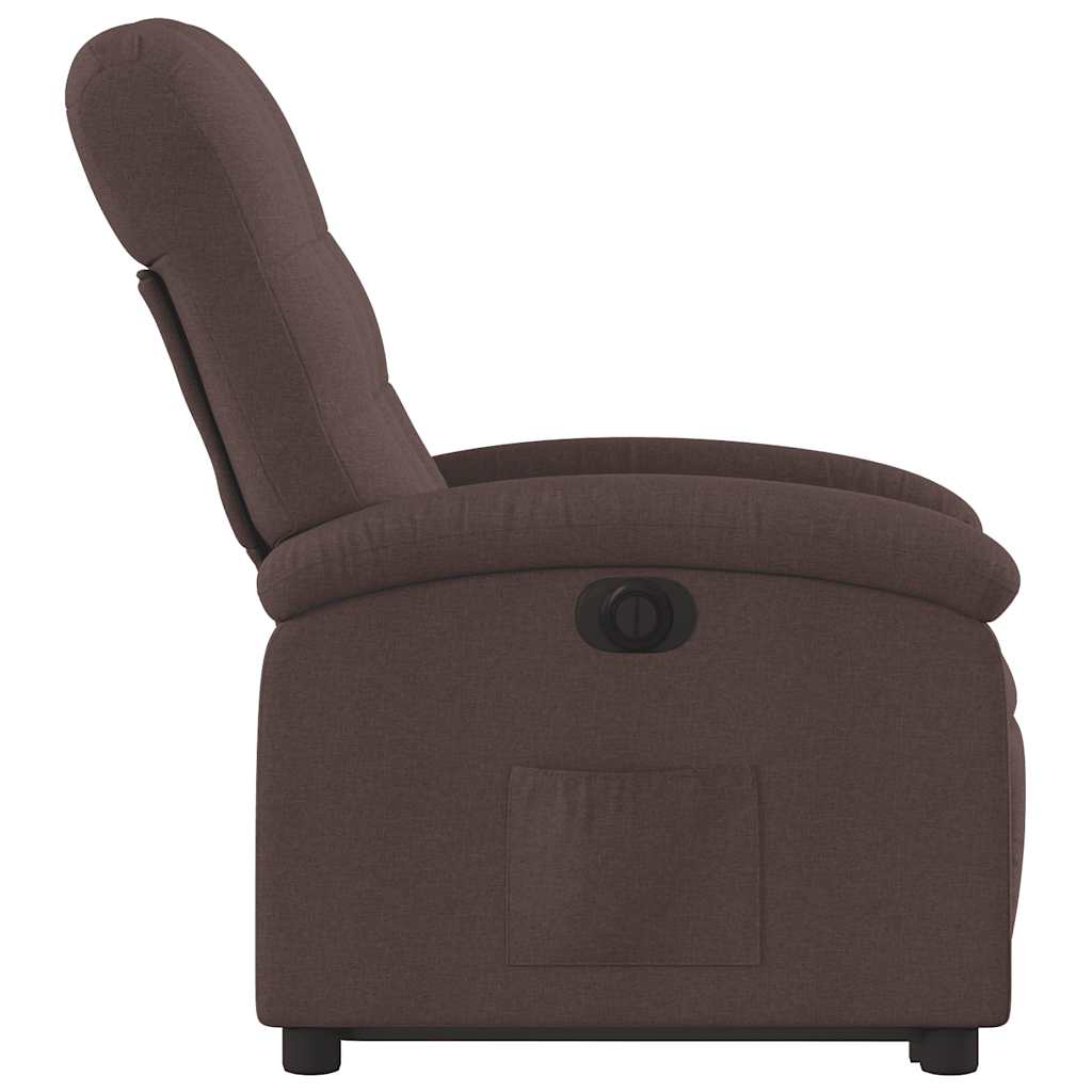 Fauteuil inclinable électrique marron foncé tissu - XIOS