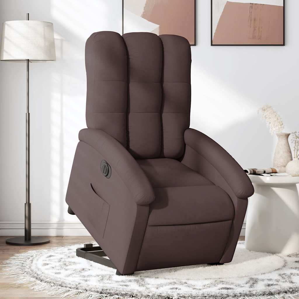 Fauteuil inclinable électrique marron foncé tissu - XIOS