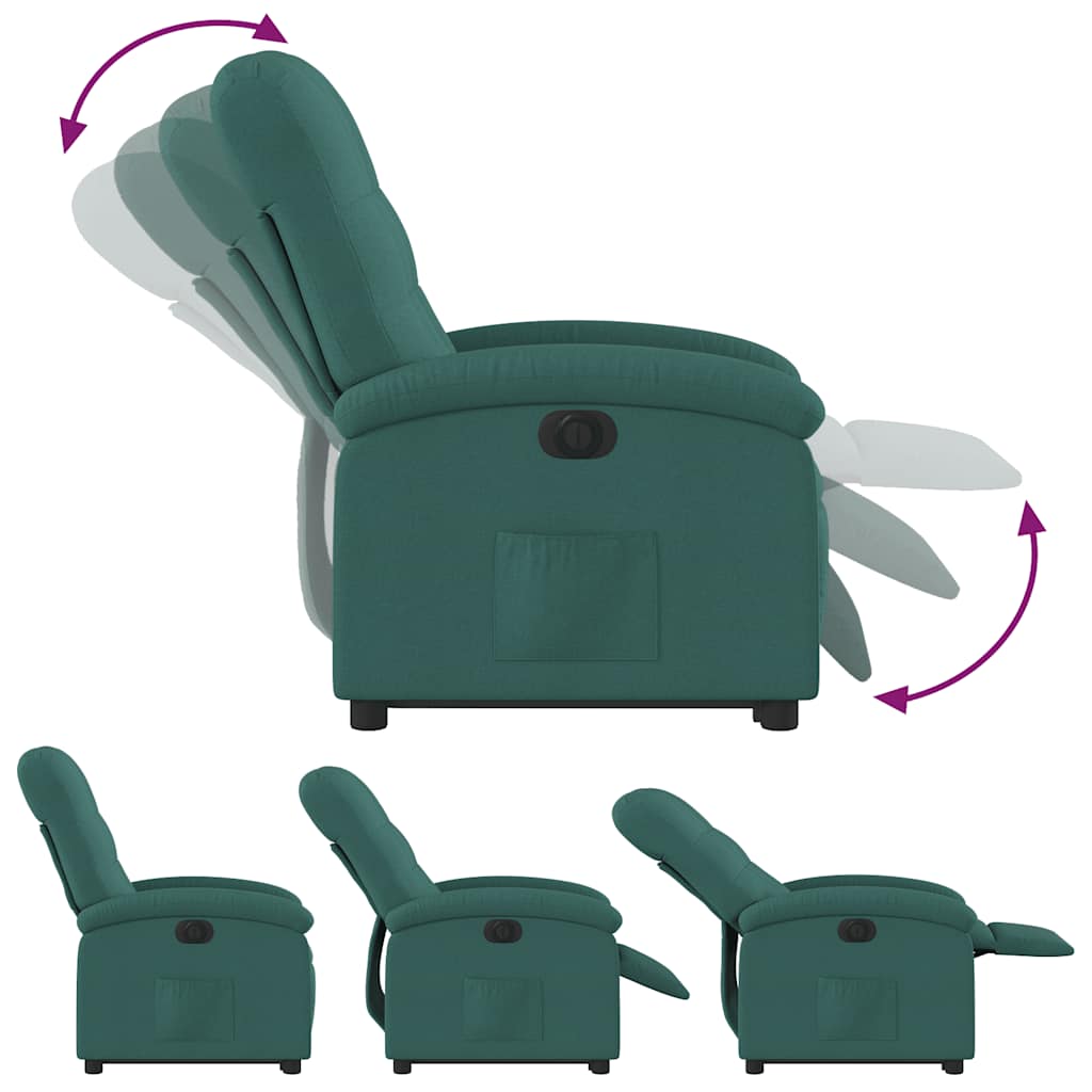 Fauteuil inclinable électrique vert foncé tissu