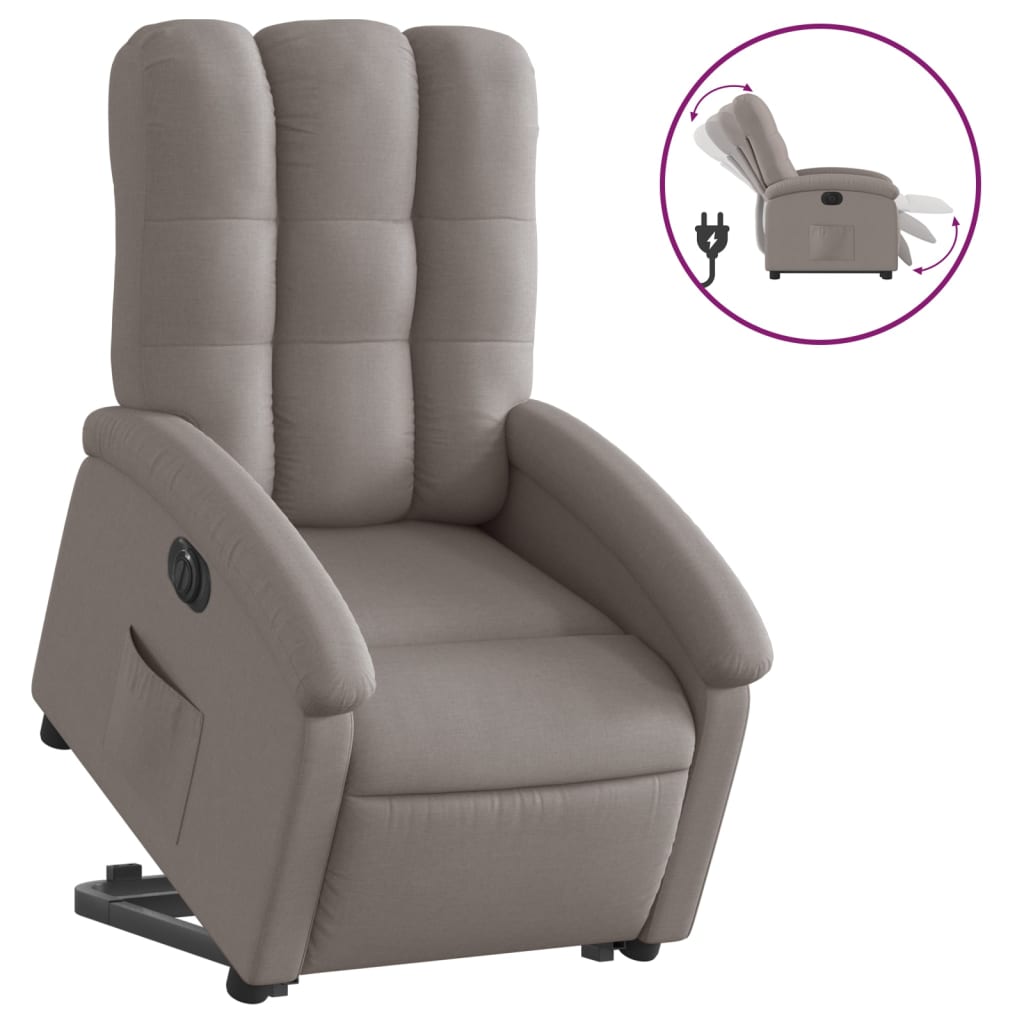 Fauteuil inclinable électrique taupe tissu - XIOS