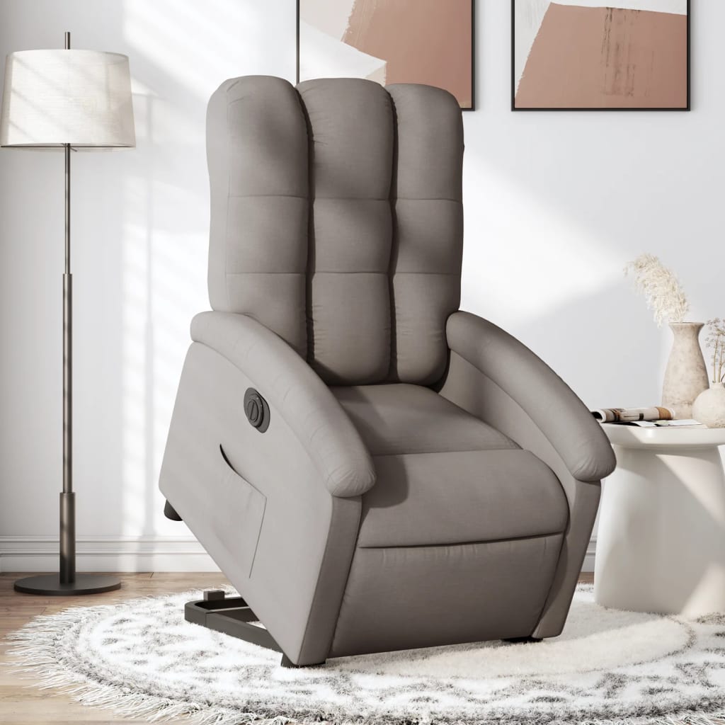 Fauteuil inclinable électrique taupe tissu - XIOS
