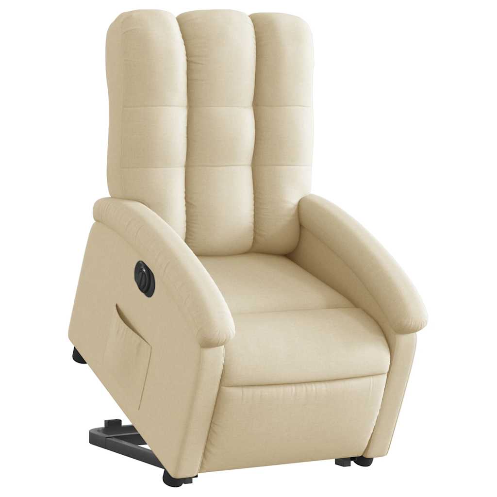 Fauteuil inclinable électrique crème tissu - XIOS