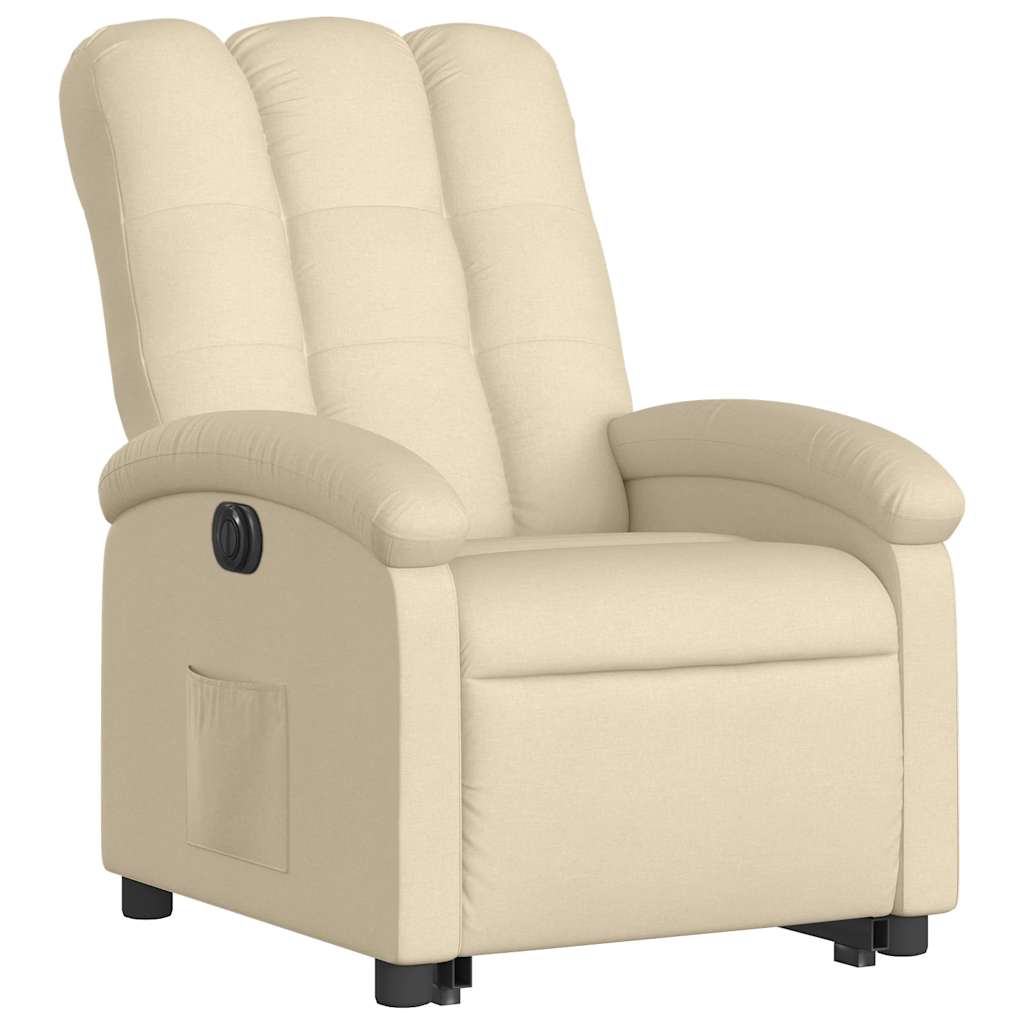 Fauteuil inclinable électrique crème tissu - XIOS