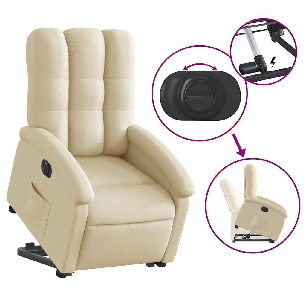 Fauteuil inclinable électrique crème tissu - XIOS