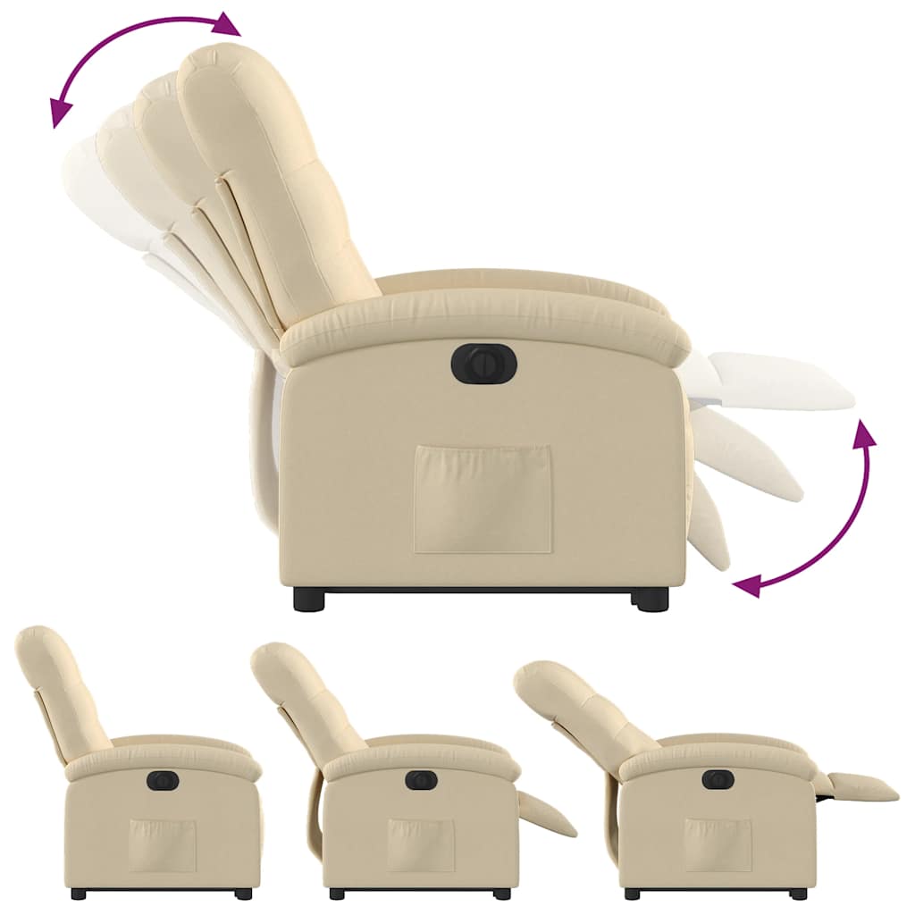 Fauteuil inclinable électrique crème tissu - XIOS