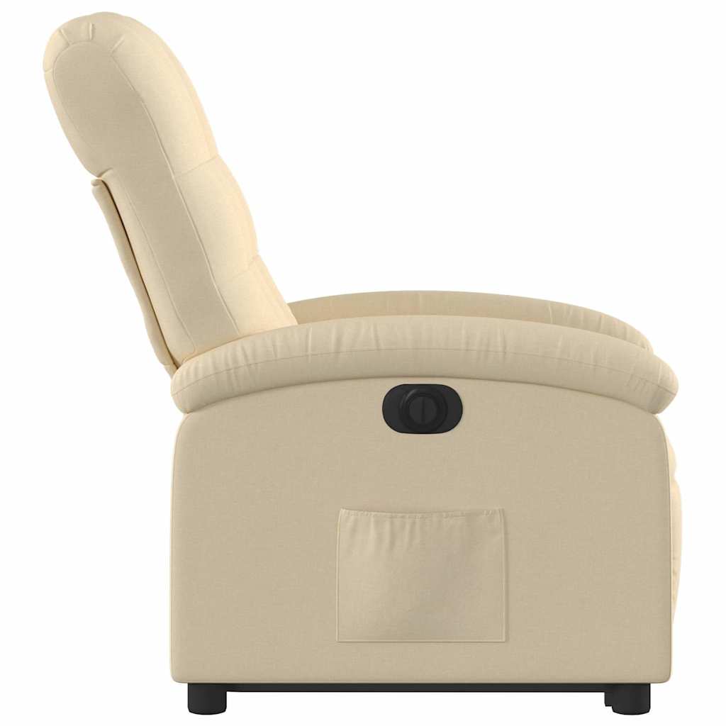 Fauteuil inclinable électrique crème tissu - XIOS