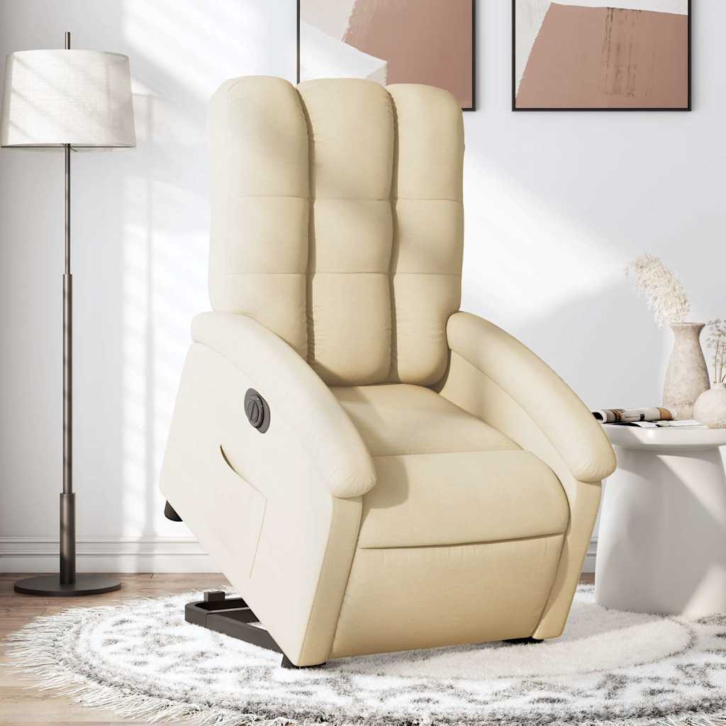 Fauteuil inclinable électrique crème tissu - XIOS