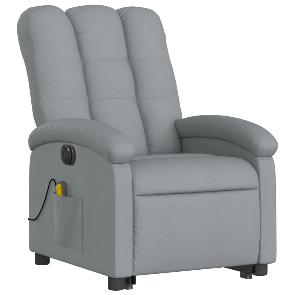 Fauteuil inclinable de massage électrique Gris clair Tissu - XIOS
