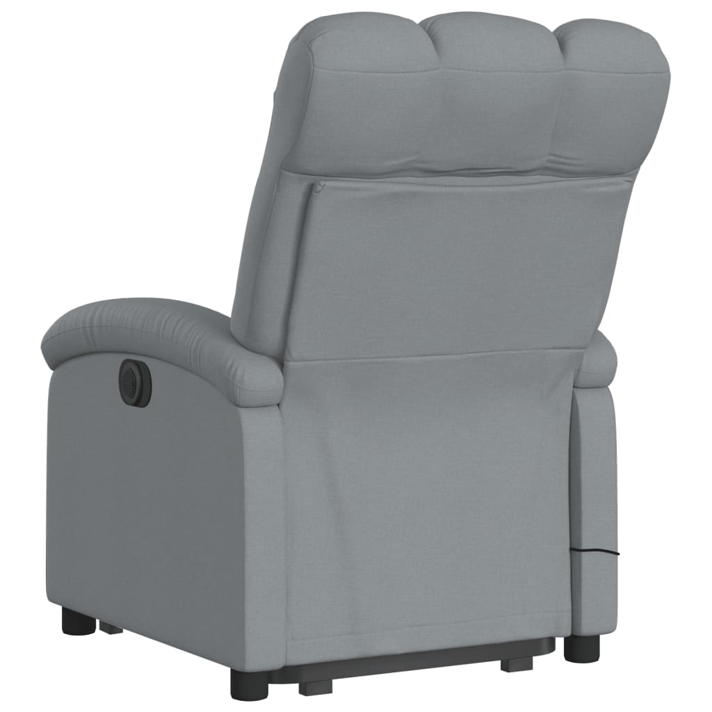 Fauteuil inclinable de massage électrique Gris clair Tissu