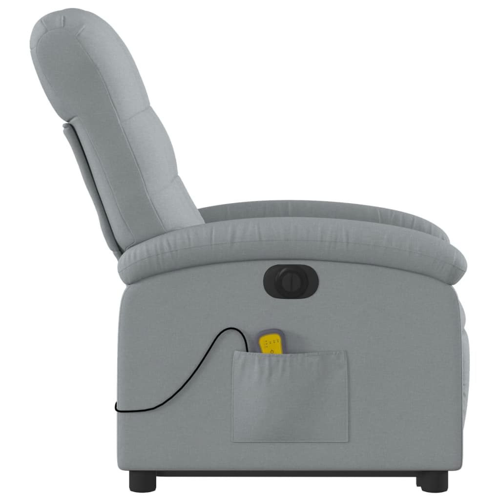 Fauteuil inclinable de massage électrique Gris clair Tissu - XIOS