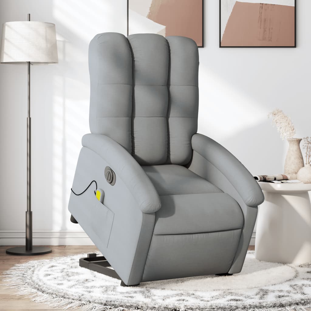 Fauteuil inclinable de massage électrique Gris clair Tissu - XIOS