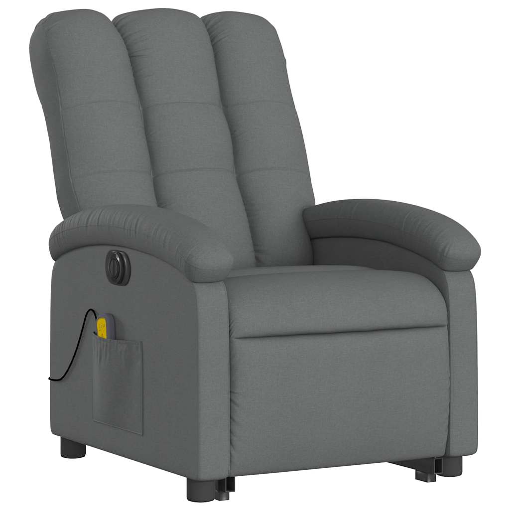 Fauteuil inclinable de massage électrique Gris foncé Tissu - XIOS