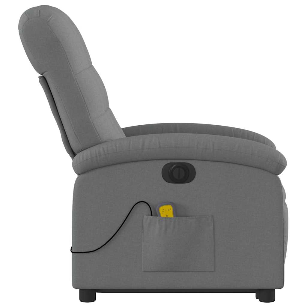 Fauteuil inclinable de massage électrique Gris foncé Tissu