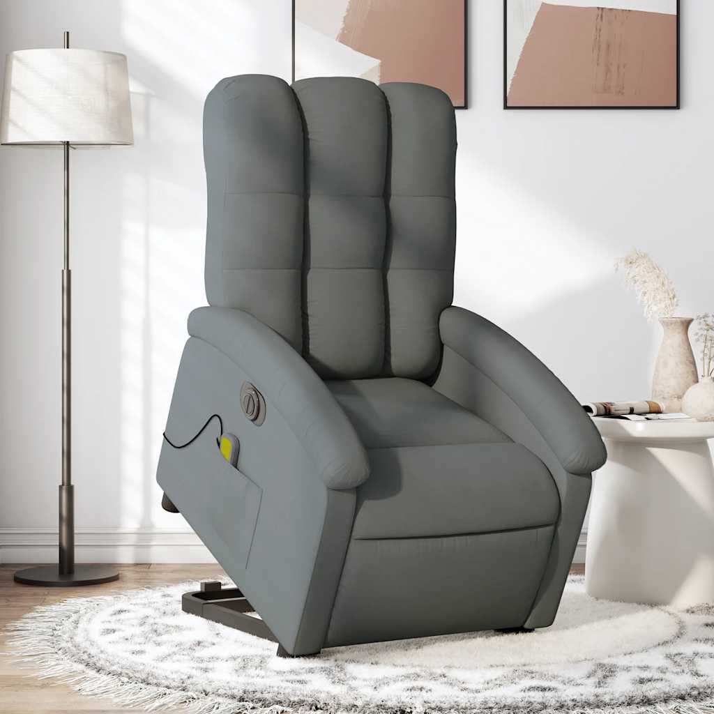 Fauteuil inclinable de massage électrique Gris foncé Tissu - XIOS