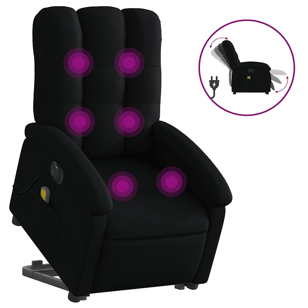 Fauteuil inclinable de massage électrique Noir Tissu - XIOS