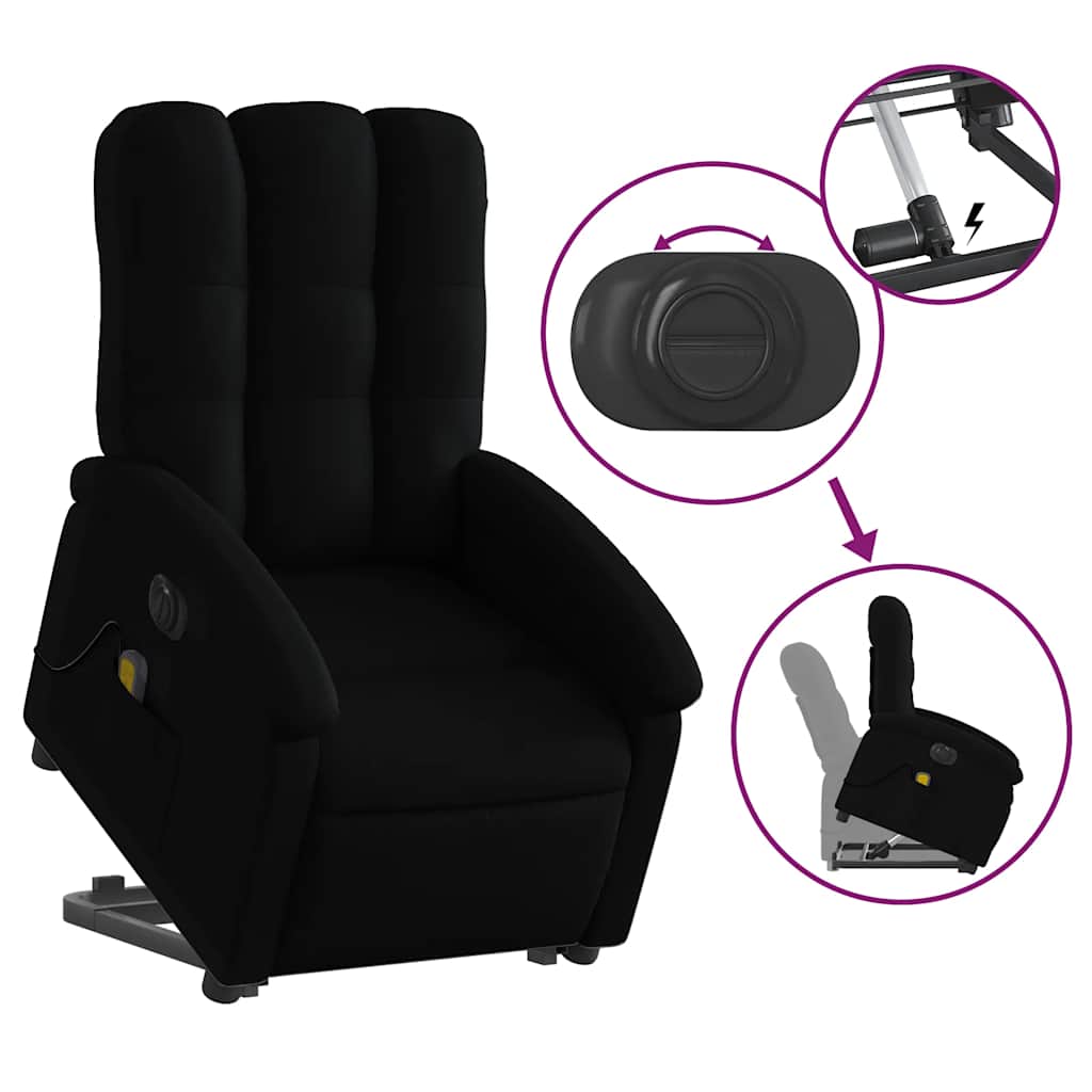 Fauteuil inclinable de massage électrique Noir Tissu - XIOS