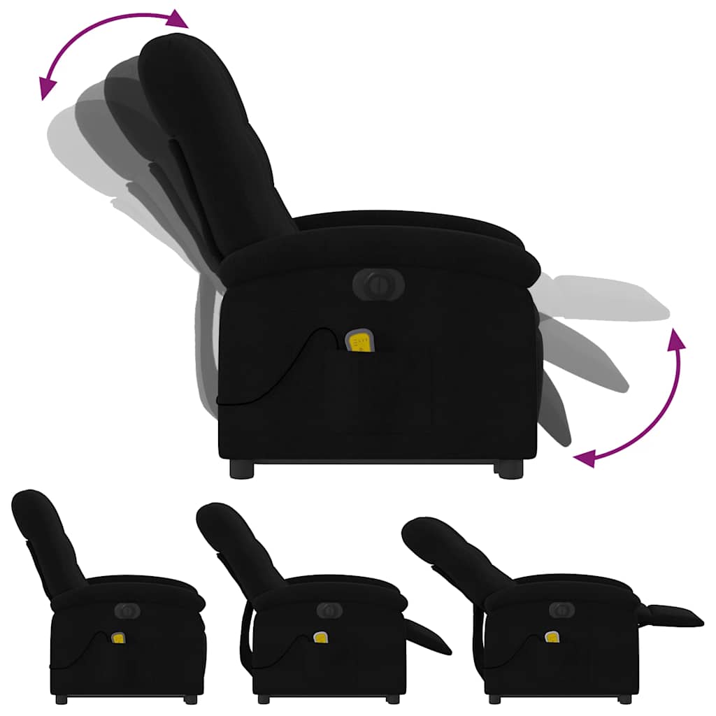 Fauteuil inclinable de massage électrique Noir Tissu - XIOS