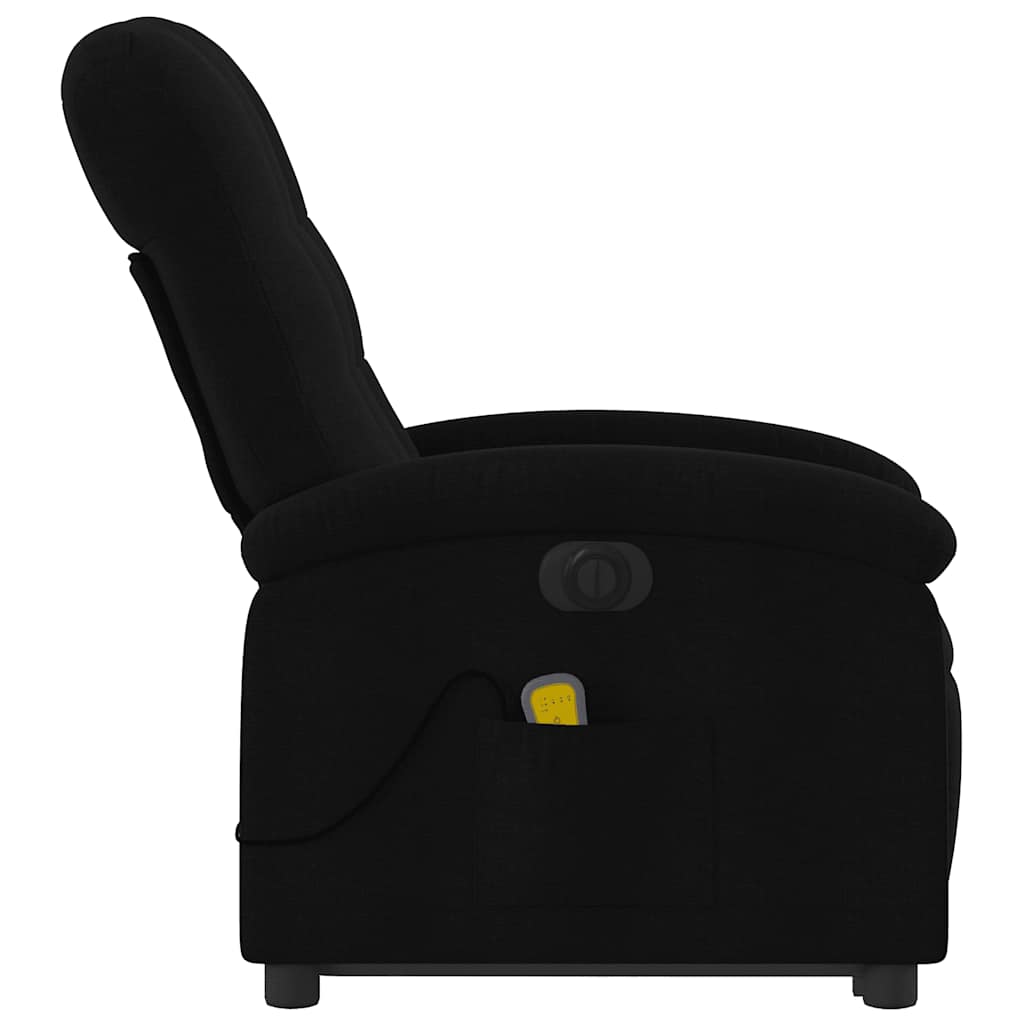 Fauteuil inclinable de massage électrique Noir Tissu