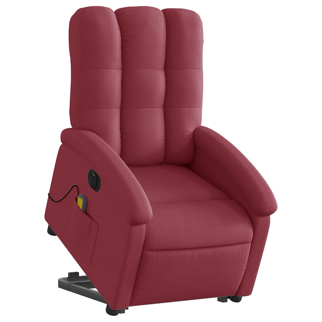 Fauteuil inclinable de massage électrique Rouge bordeaux Tissu
