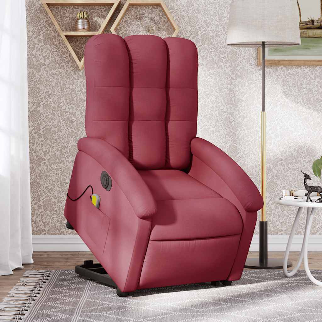 Fauteuil inclinable de massage électrique Rouge bordeaux Tissu - XIOS
