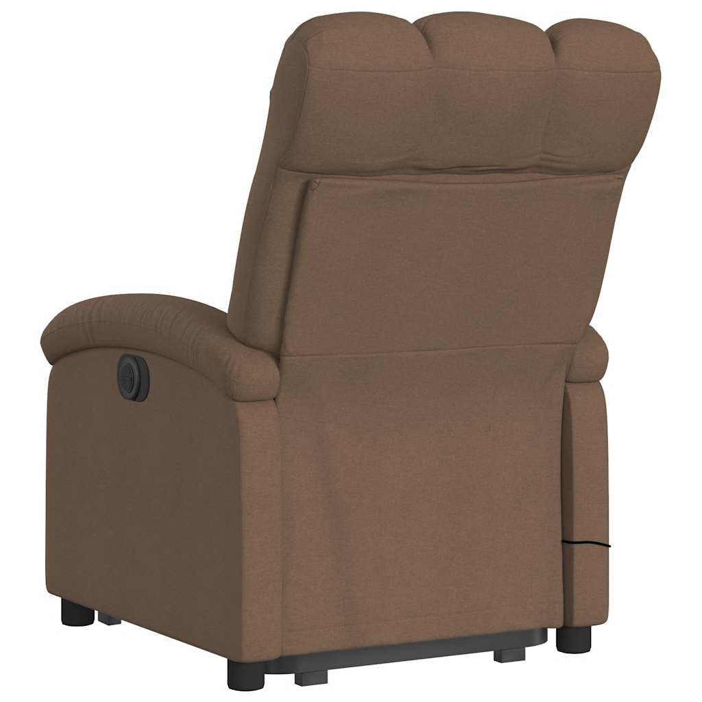 Fauteuil inclinable de massage électrique Marron Tissu - XIOS