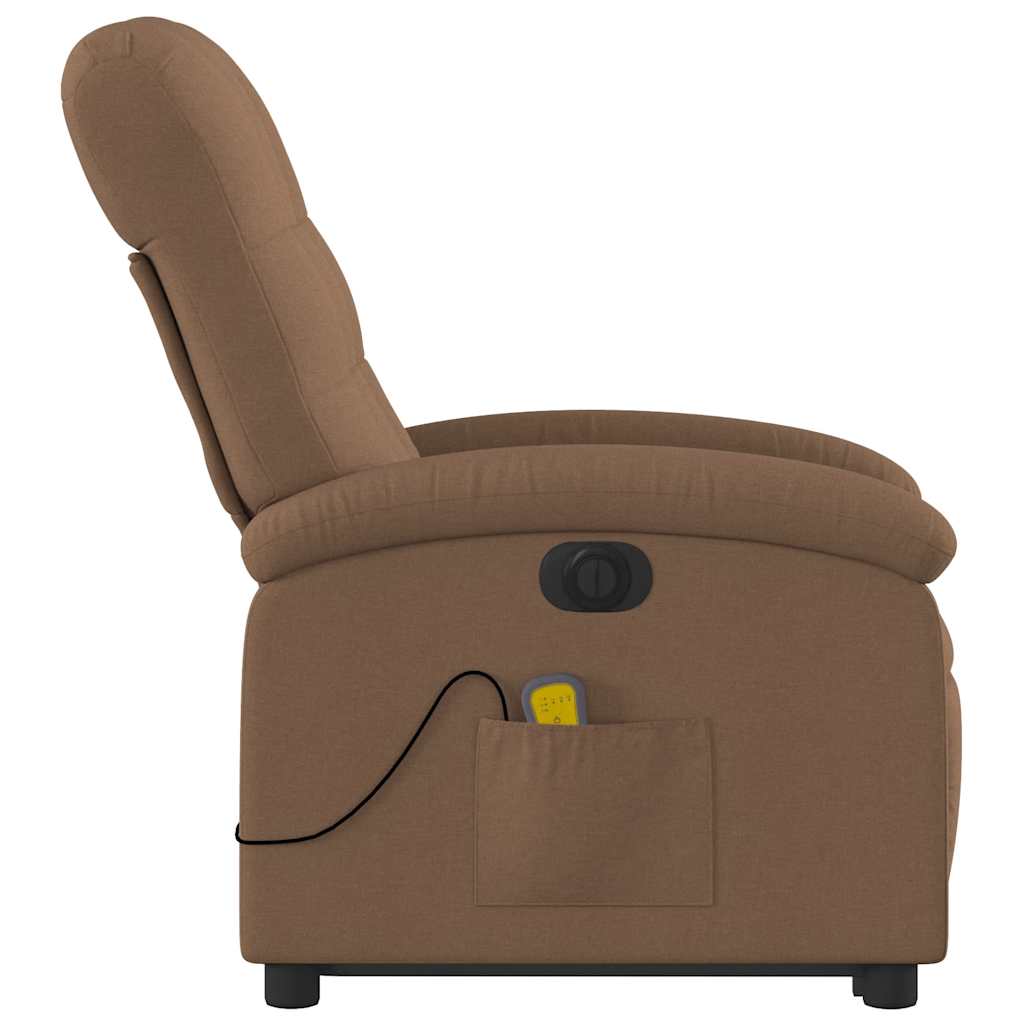 Fauteuil inclinable de massage électrique Marron Tissu