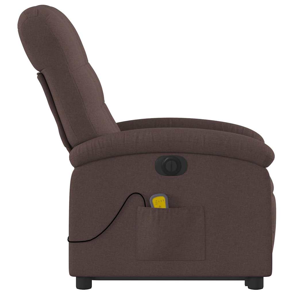 Fauteuil inclinable de massage électrique Marron foncé Tissu - XIOS