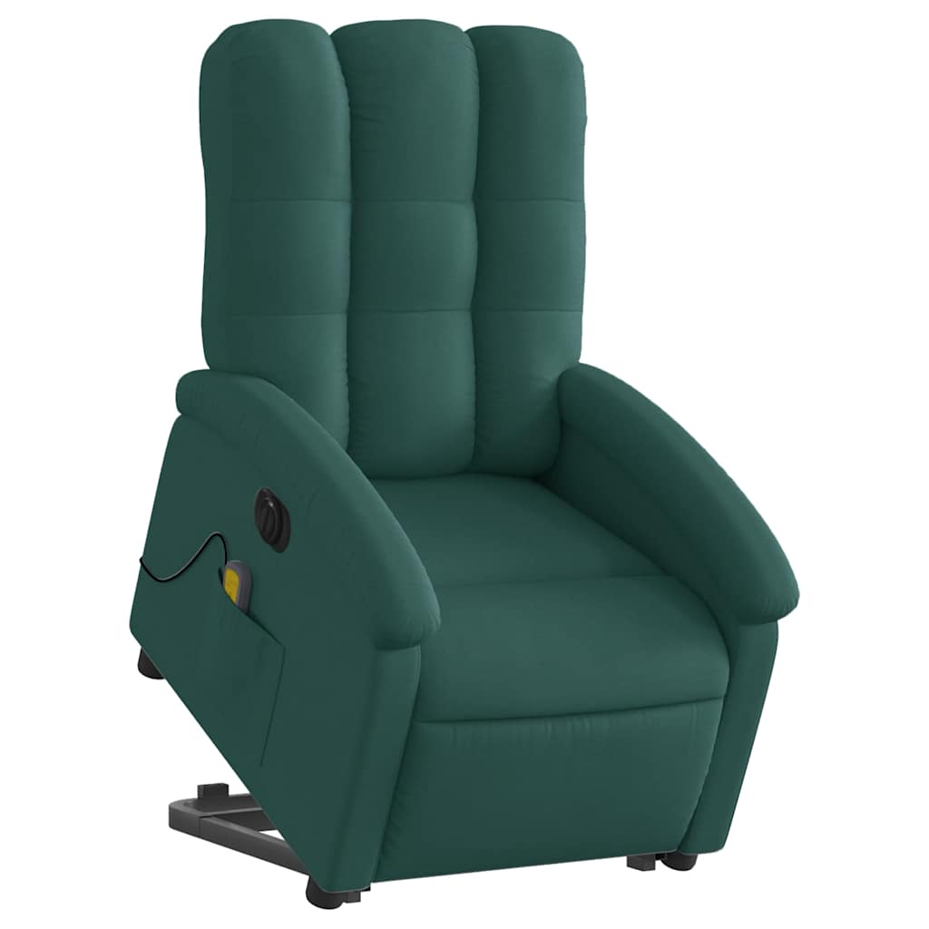 Fauteuil inclinable de massage électrique Vert foncé Tissu - XIOS