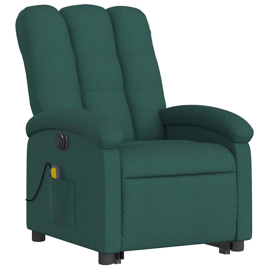 Fauteuil inclinable de massage électrique Vert foncé Tissu - XIOS