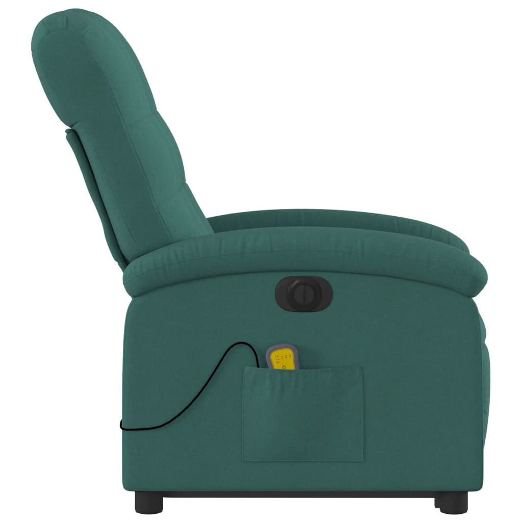Fauteuil inclinable de massage électrique Vert foncé Tissu - XIOS