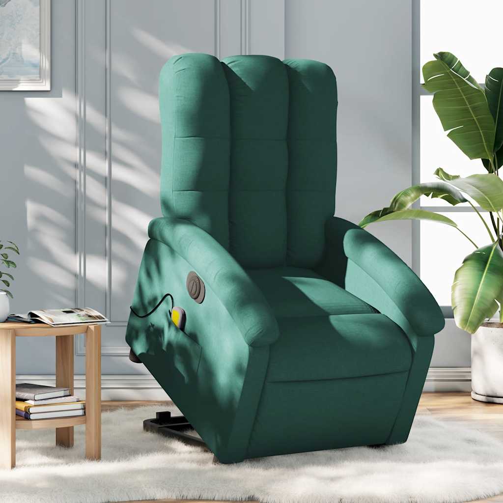 Fauteuil inclinable de massage électrique Vert foncé Tissu - XIOS