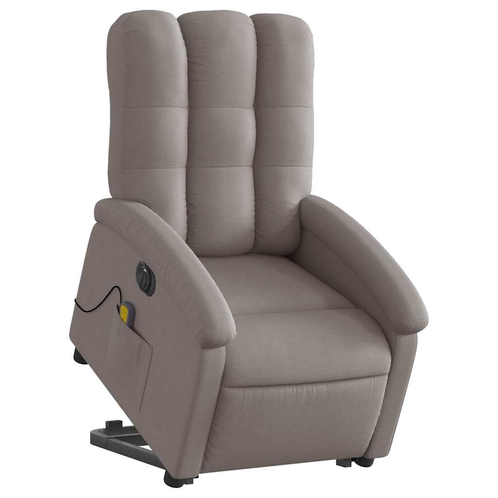 Fauteuil inclinable de massage électrique Taupe Tissu