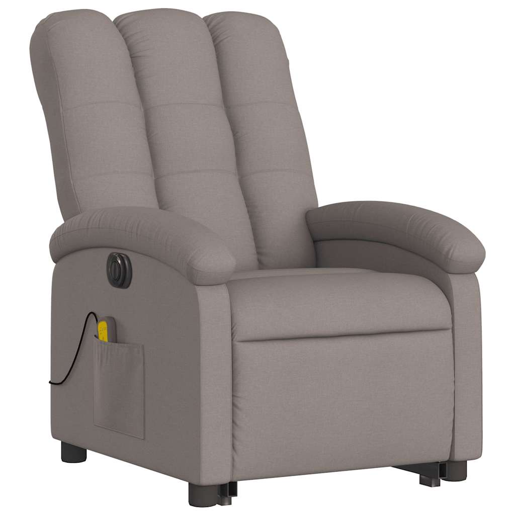 Fauteuil inclinable de massage électrique Taupe Tissu - XIOS
