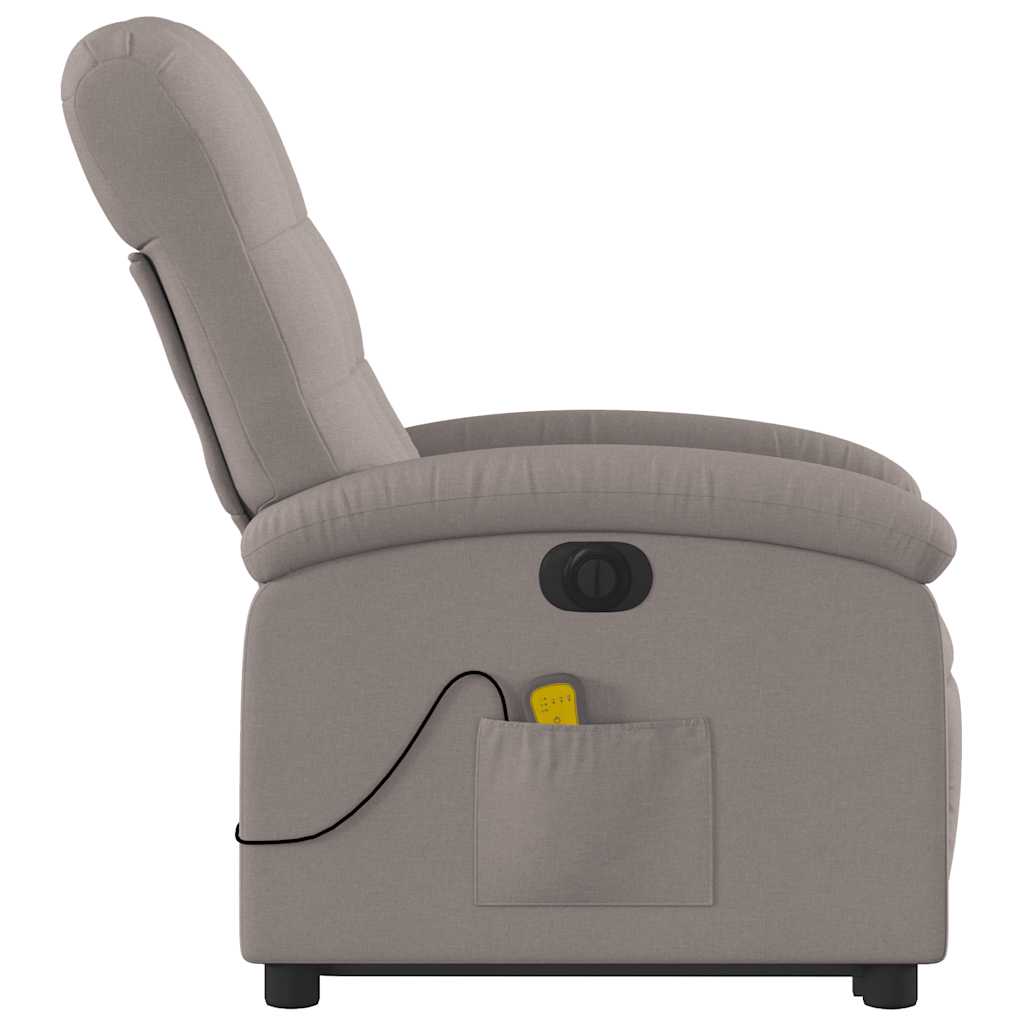 Fauteuil inclinable de massage électrique Taupe Tissu - XIOS