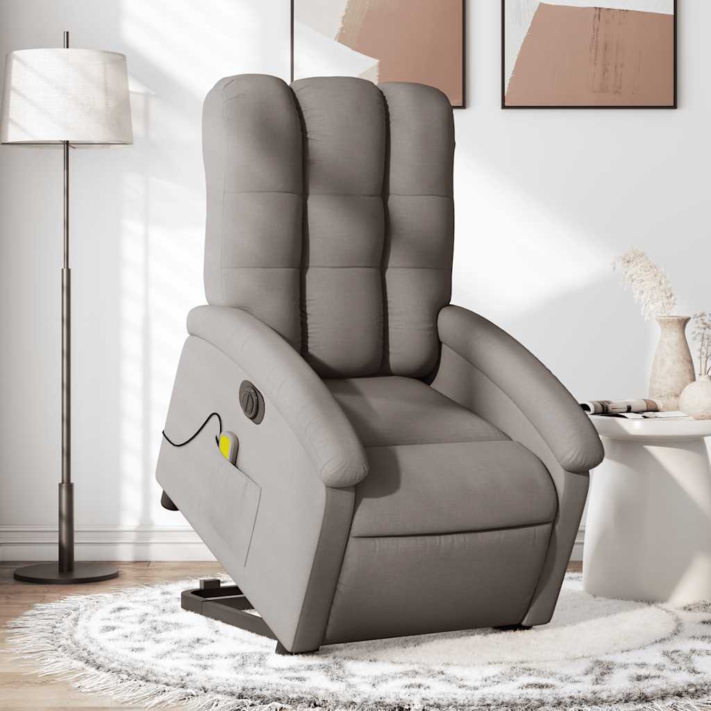 Fauteuil inclinable de massage électrique Taupe Tissu - XIOS