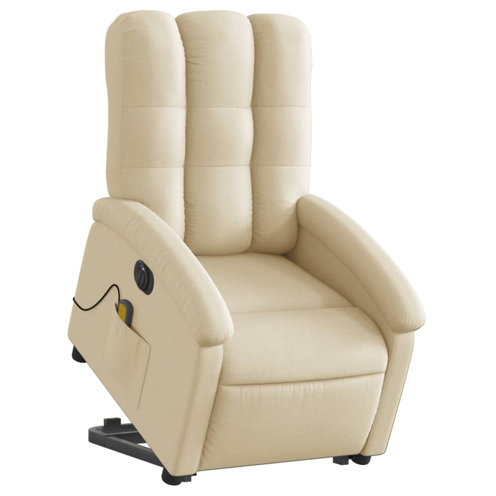 Fauteuil inclinable de massage électrique Crème Tissu - XIOS
