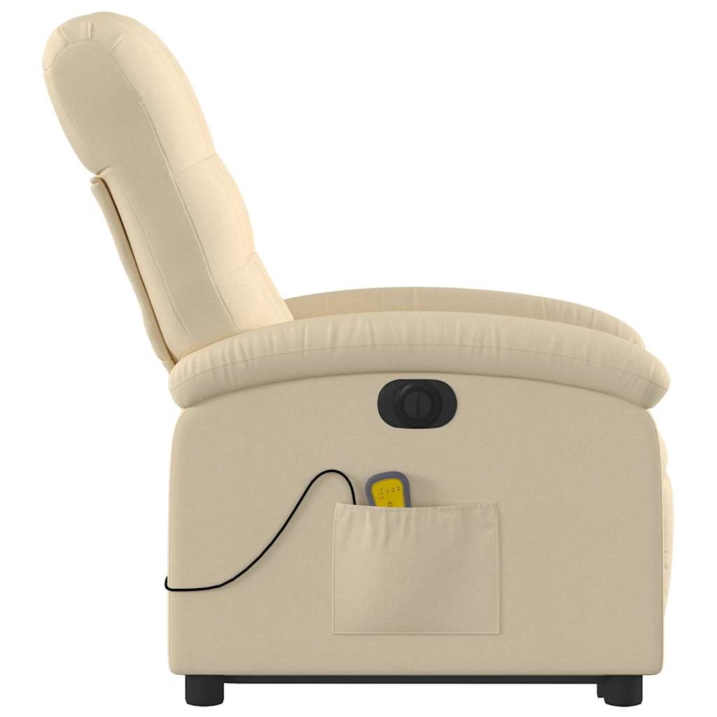Fauteuil inclinable de massage électrique Crème Tissu - XIOS