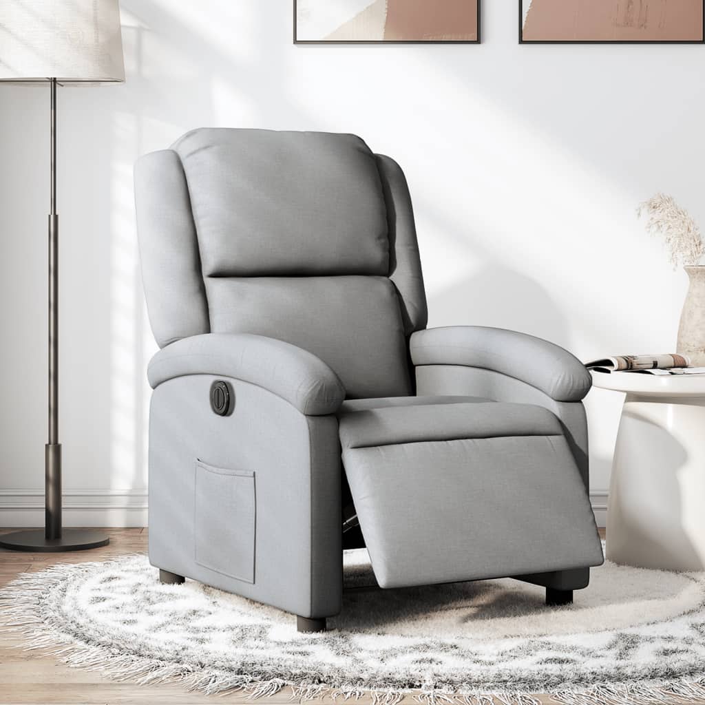 Fauteuil inclinable électrique Gris clair Tissu - XIOS