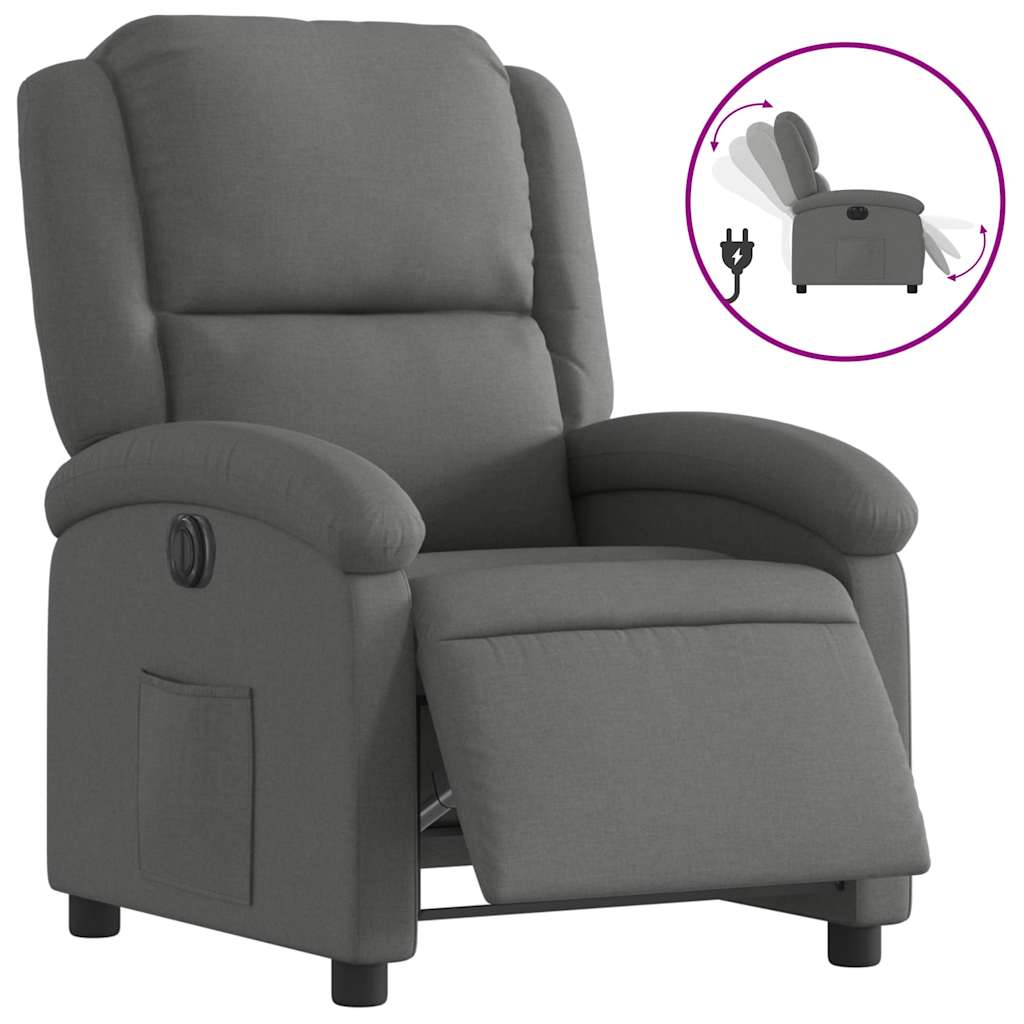 Fauteuil inclinable électrique Gris foncé Tissu - XIOS