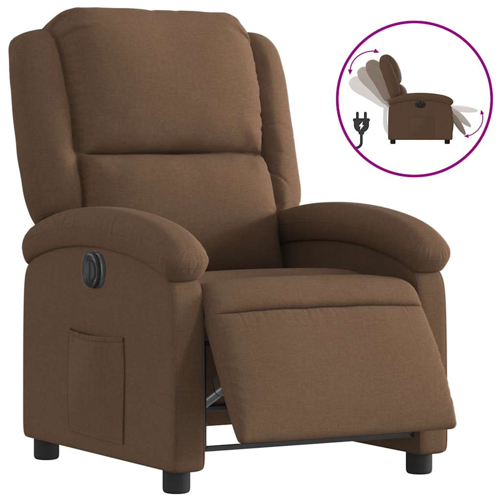 Fauteuil inclinable électrique Marron Tissu - XIOS