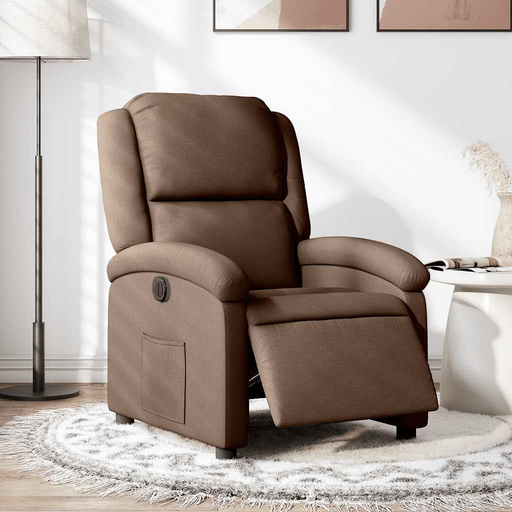 Fauteuil inclinable électrique Marron Tissu - XIOS