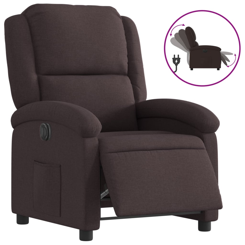 Fauteuil inclinable électrique Marron foncé Tissu - XIOS