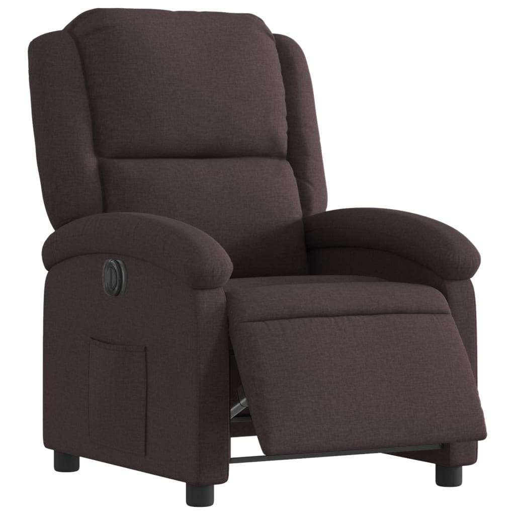 Fauteuil inclinable électrique Marron foncé Tissu - XIOS