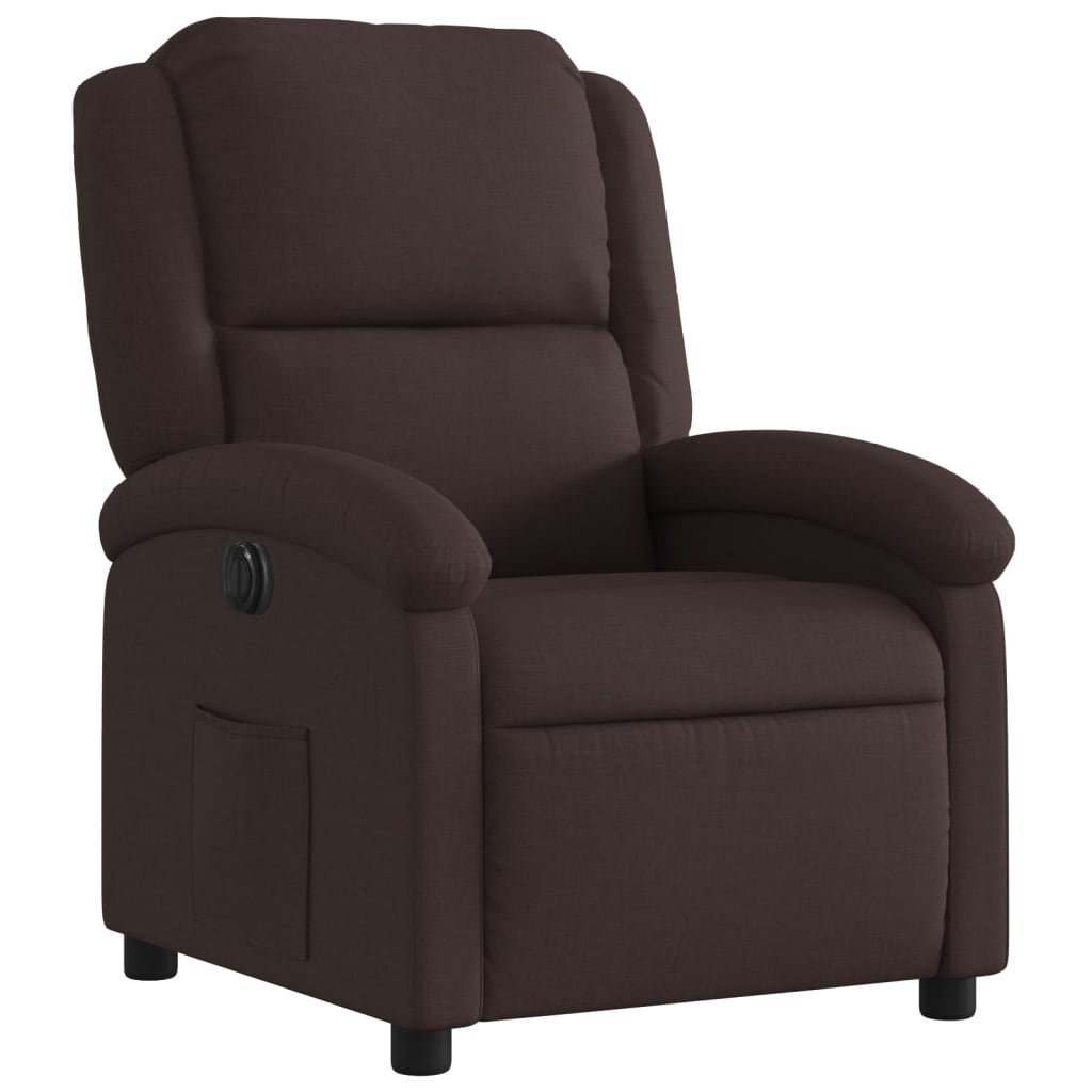 Fauteuil inclinable électrique Marron foncé Tissu - XIOS
