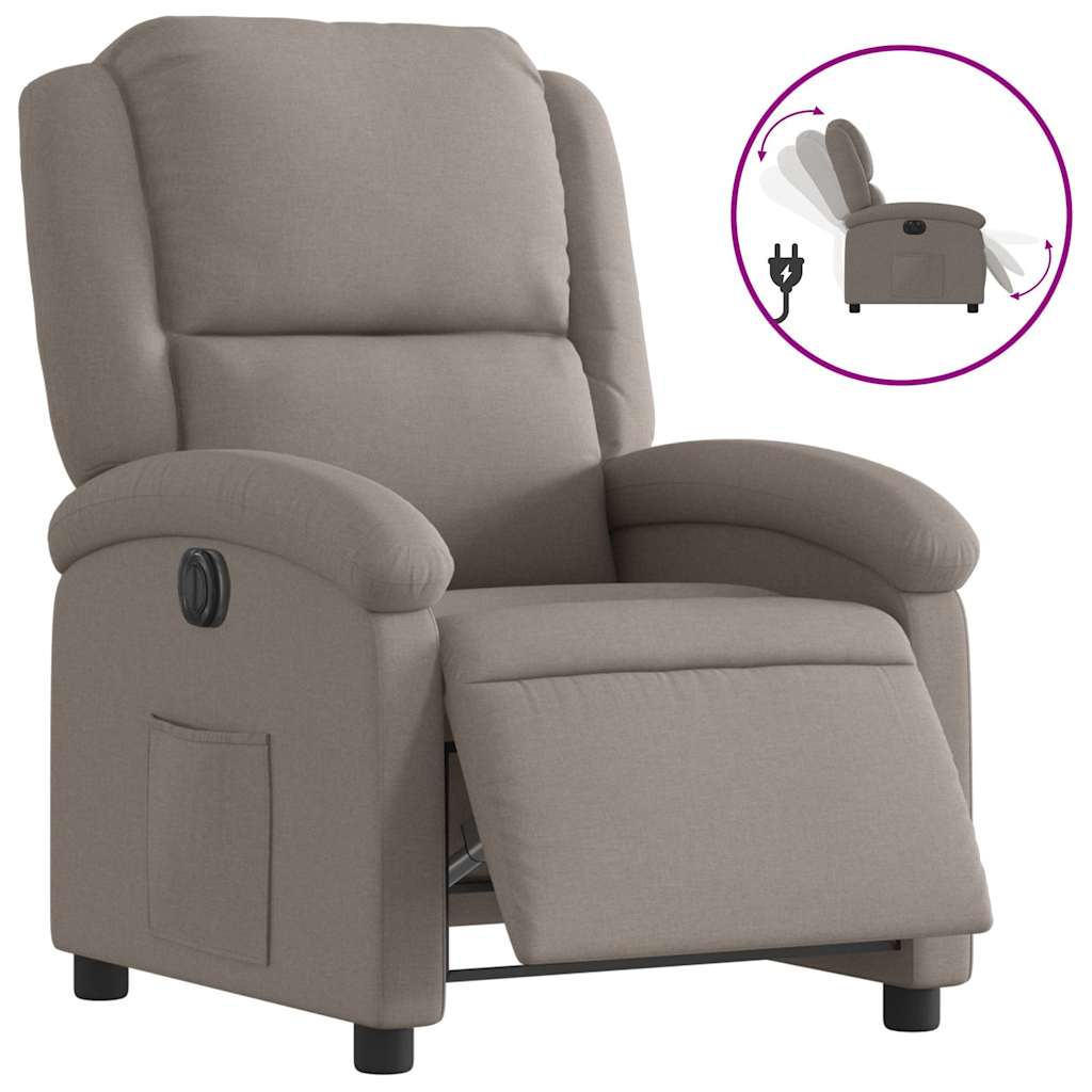 Fauteuil inclinable électrique Taupe Tissu - XIOS