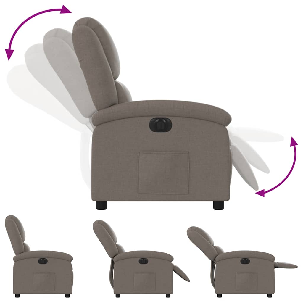 Fauteuil inclinable électrique Taupe Tissu - XIOS